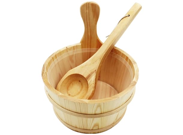 Sauna Bucket 4 L – Wooden Bucket with Ladle