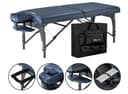 Master Montclair Pro 31" Agate Blue,Portable Massage Table, 72" Length, 3" Multi-Layer Memory Foam, Royal Blue PU, Adjustable 24–34" Height, Lightweight Wood Frame-1
