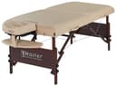 Master Del Ray S30" Portable Massage Table – 72" x 30", 3" Memory Foam Cushion, Adjustable 24–34" Height, Beige PU, 750 lbs Capacity, Professional Therapist Table-0