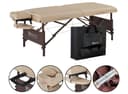 Master Del Ray S30" Portable Massage Table – 72" x 30", 3" Memory Foam Cushion, Adjustable 24–34" Height, Beige PU, 750 lbs Capacity, Professional Therapist Table-1