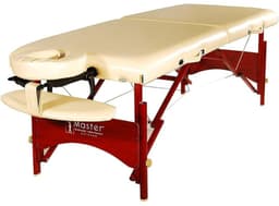 Master Caribbean Vista Portable Massage Table – 28"x72", Memory Foam Cushion, Adjustable Height 23"-33", Oil & Waterproof PU, Mahogany Legs, Includes Face Cradle & Armrest-0
