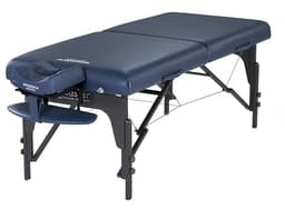 Master Montclair Pro 31" Agate Blue,Portable Massage Table, 72" Length, 3" Multi-Layer Memory Foam, Royal Blue PU, Adjustable 24–34" Height, Lightweight Wood Frame-0