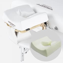 Master Montclair Pro 31" White, Extra Wide Portable Massage Table, 72" Length, 3" Multi-Layer Memory Foam, Snow White PU, Adjustable 24–34" Height, Lightweight Wood Frame-4