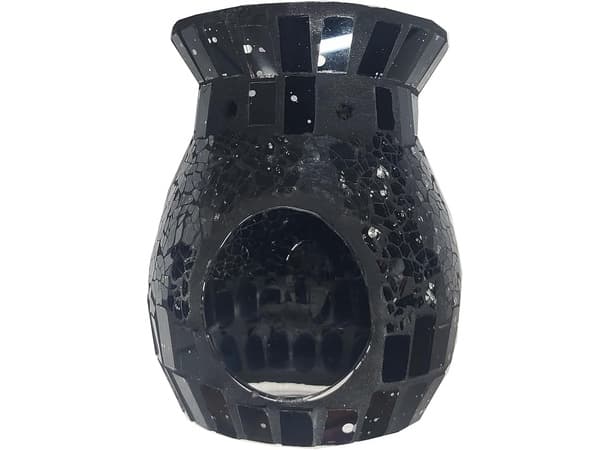Black & White Mosaic Oil Burner – Glass Aroma Diffuser & Wax Melt Warmer
