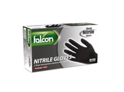 Falcon Black Nitrile Gloves (Small, 100 Pcs)-0