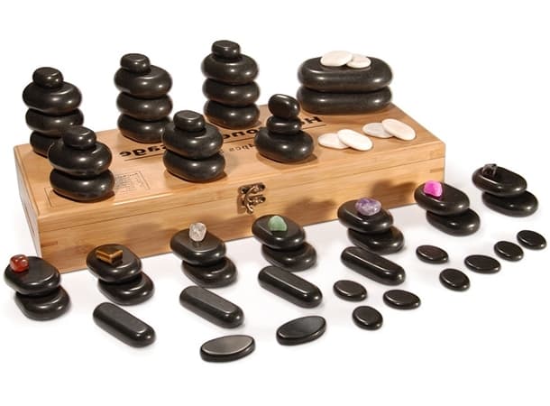Master Body Massage Basalt Stone for Body, Toes and Facial - 64 Pcs Set