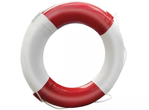 Life Buoy Ring White and Red – Portable Safety Swim Ring with Soft Foam