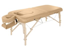 Master Pregnancy Massage Table – 30" Wide, Adjustable Height, Portable Foldable Wood & PU Leather, 3.5" Thick Foam, Beige, 600 lbs Capacity-2