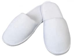 Disposable Spa Slippers – White Coral Fleece & Cotton (Open Toe),200 pairs per carton-2
