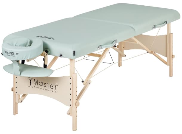 Master Paradise S28" Portable Massage Table – 28"x72", Auto-Lock Legs, 2.5" Multi-Layer Foam, Adjustable Height 23.5"-33", Lightweight 32 lbs, Includes Face Cradle & Armrests