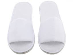 Disposable Spa Slippers – White Coral Fleece & Cotton (Open Toe),200 pairs per carton-1