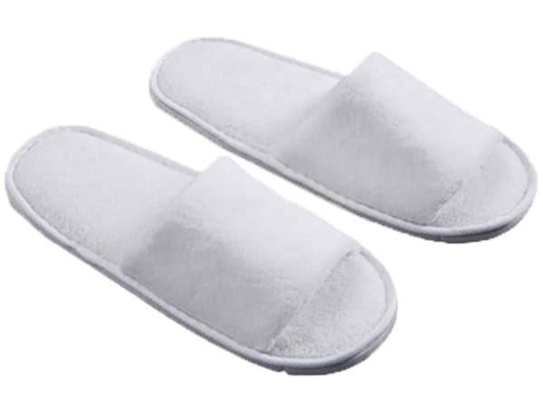 Disposable Spa Slippers – White Coral Fleece & Cotton (Open Toe),200 pairs per carton