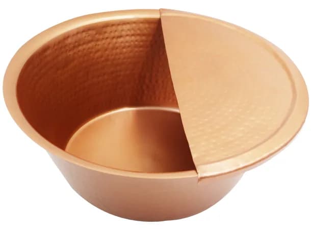 Antique Copper Pedicure Bowl with Footrest for Salon