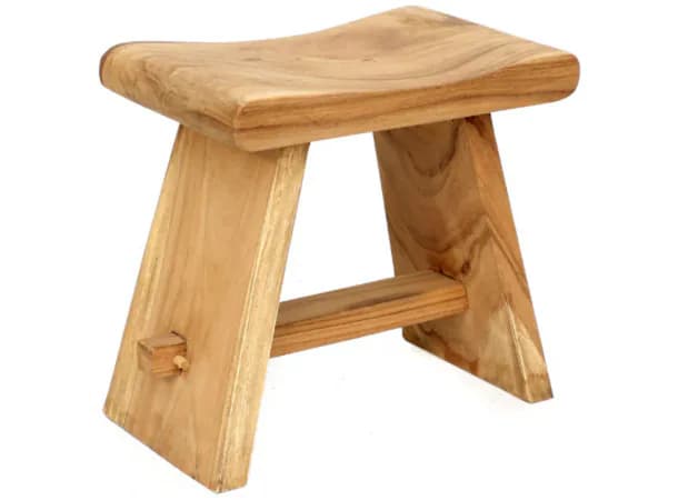 Doyen Wooden Stool, Solid Suar Wood – Handmade Eco-Friendly Pedicure Stool for Spa