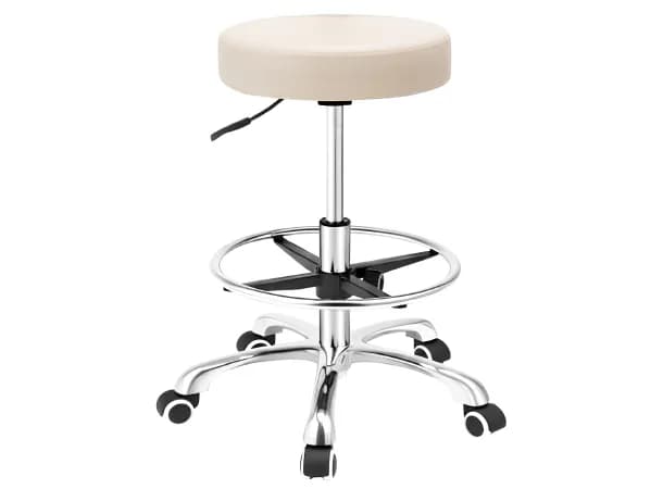 Master Adjustable Swivel Massage Stool with Wheels & Footrest