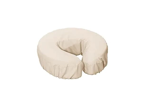 Master Massage Fitted Crescent Headrest Face Pillow Cradle Cover Pack of 4 – Cotton Face Cradle Covers for Massage Tables & Spa Beds, Beige, Soft Washable Elastic Fit