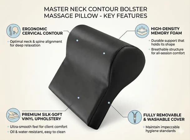 Master Neck Contour Bolster Massage Pillow – Spa & Massage Table Support