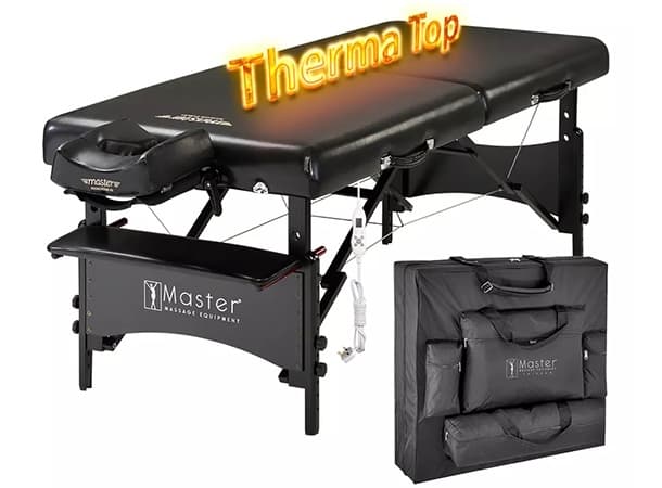 Master GALAXY™ Portable Massage Table – GTT S30", Therma-Top Heating, Memory Foam, Shiatsu Cables, Reiki Panels, Black, 72"x30"